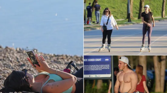 Jarun je bio krcat na sunčani Uskrs: Djevojke na rolama, mladić bez majice, mnogi su privukli pažnju