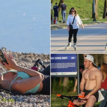 Jarun je bio krcat na sunčani Uskrs: Djevojke na rolama, mladić bez majice, mnogi su privukli pažnju