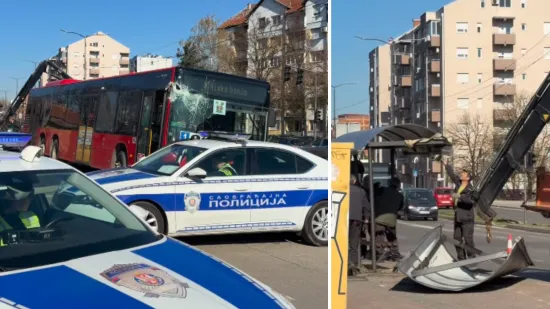 Autobus udario u stanicu u Srbiji, stižu prve snimke s mjesta nesreće: Staklo je posvuda
