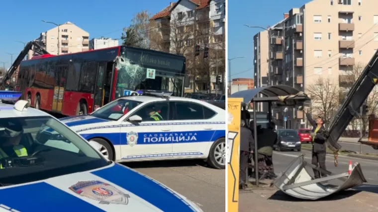 Autobus udario u stanicu u Srbiji, stižu prve snimke s mjesta nesreće: Staklo je posvuda