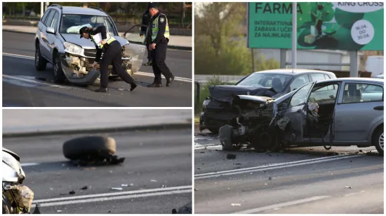 Ružni prizori te&scaron;ke prometne u Zagrebu! U sudaru četiri automobila, dvoje ozlijeđenih