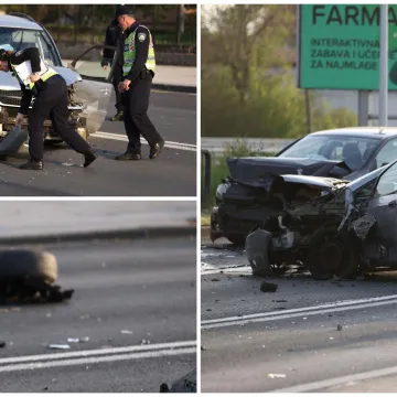 Ružni prizori te&scaron;ke prometne u Zagrebu! U sudaru četiri automobila, dvoje ozlijeđenih