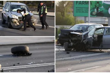 Ružni prizori te&scaron;ke prometne u Zagrebu! U sudaru četiri automobila, dvoje ozlijeđenih