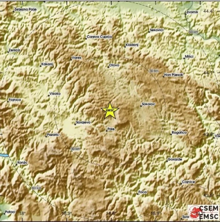 Snažan potres pogodio Sarajevo: 'Kratko, ali kao da netko udara u bubnjeve'