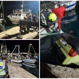 Vatrogasci na Krku 'upecali' Twinga: Pogledajte izvlačenje automobila iz mora