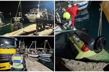 Vatrogasci na Krku 'upecali' Twinga: Pogledajte izvlačenje automobila iz mora