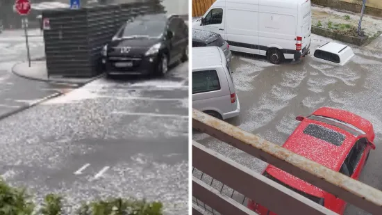 Jako nevrijeme s tučom pogodilo dijelove Hrvatske, stižu snimke: 'Horor, zamračilo se'