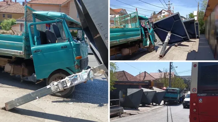 Kamion udario u stanicu, konstrukcija pala na ženu koja je čekala autobus