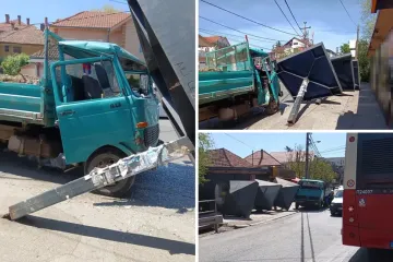 Kamion udario u stanicu, konstrukcija pala na ženu koja je čekala autobus