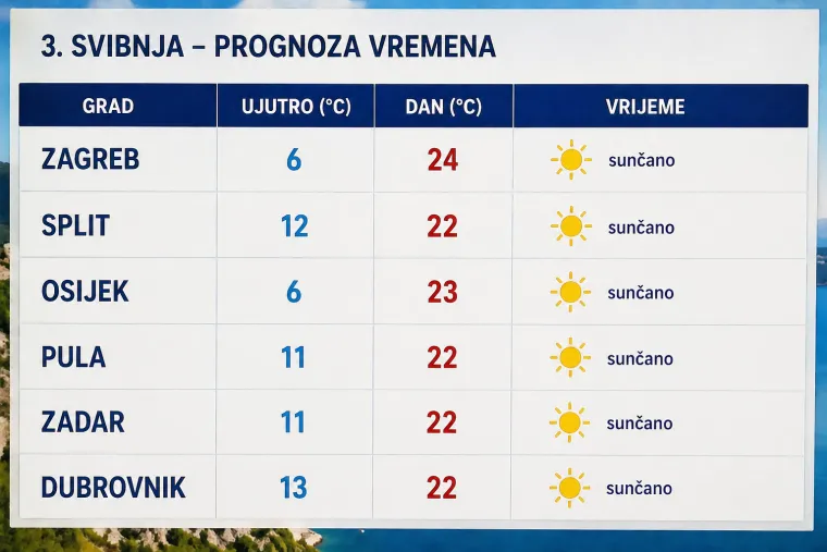 Velika prognoza! Evo &scaron;to nas čeka za Praznik rada i vikend: U Zagrebu će biti velika razlika