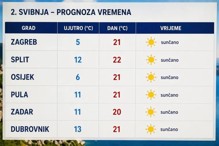 Velika prognoza! Evo &scaron;to nas čeka za Praznik rada i vikend: U Zagrebu će biti velika razlika