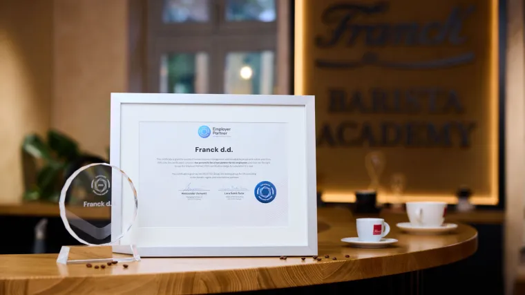 Franck potvrdio visoke standarde u upravljanju ljudskim resursima preuzev&scaron;i Employer Partner certifikat