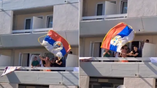Pojavila se snimka mladića protjeranog iz Hrvatske: Na balkonu mahao zastavom Republike Srpske