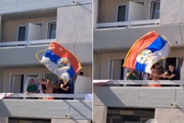 Pojavila se snimka mladića protjeranog iz Hrvatske: Na balkonu mahao zastavom Republike Srpske