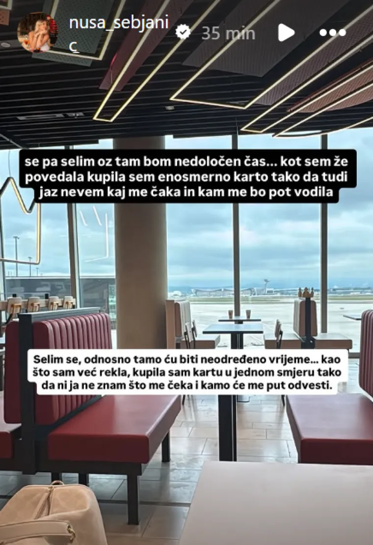 Nu&scaron;a otkrila detalje o selidbi iz Slovenije: 'Tamo ću biti neodređeno vrijeme'