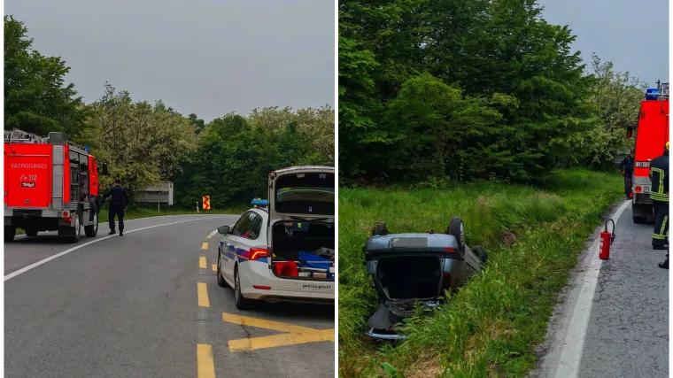 Te&scaron;ka prometna nesreća: Auto zavr&scaron;io na krovu, vozač je ozbiljno ozlijeđen