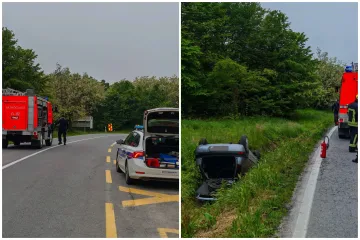 Te&scaron;ka prometna nesreća: Auto zavr&scaron;io na krovu, vozač je ozbiljno ozlijeđen