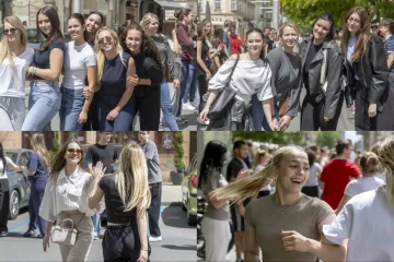 Maturanti preplavili centar Osijeka: Zgodne djevojke pokazale kako se ple&scaron;e quadrilla