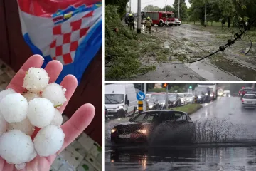 Troje ozlijeđenih u Zagrebu, izmjereni udari vjetra do 90 km/h! U dijelovima zemlje haraju tuča i snijeg