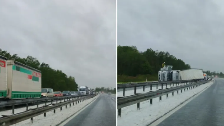 Prevrnuo se kamion na A3: Stvorila se kolona od pet kilometara
