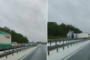 Prevrnuo se kamion na A3: Stvorila se kolona od pet kilometara