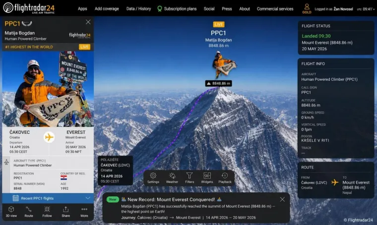 Prvi Međimurac na vrhu svijeta! Chef kuhinje Matija Bogdan osvojio Mount Everest
