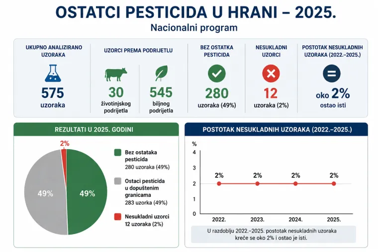 Pesticidi s crnog trži&scaron;ta zavr&scaron;avali na poljima: Otkrivamo koliko hrane pada na testovima