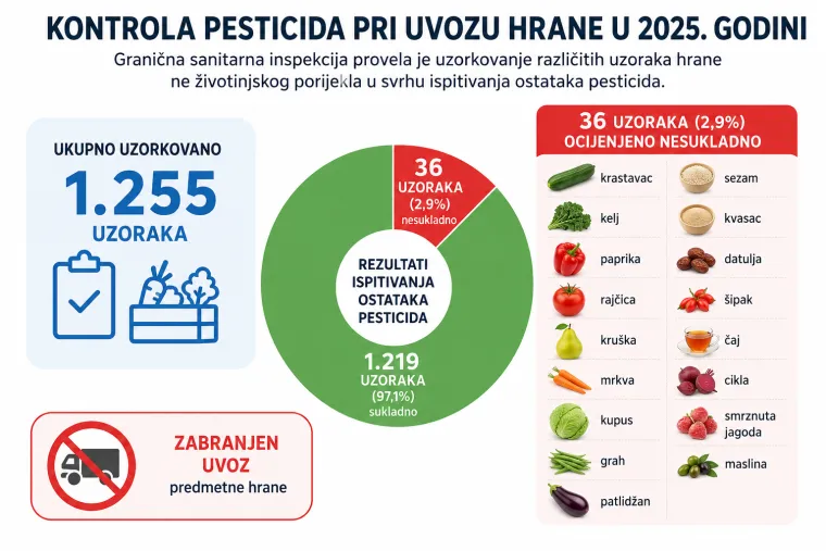 Pesticidi s crnog trži&scaron;ta zavr&scaron;avali na poljima: Otkrivamo koliko hrane pada na testovima
