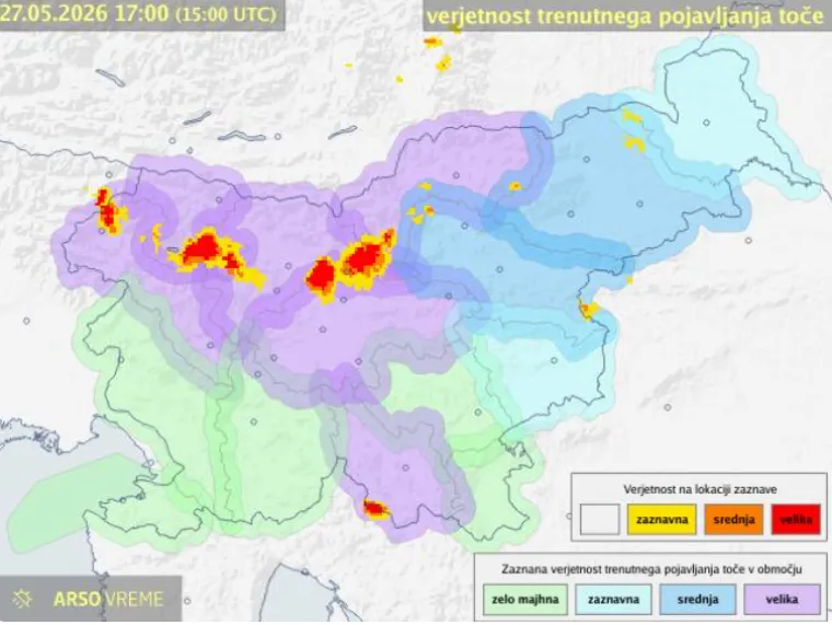 Oluja i tuča u Sloveniji! DHMZ upalio žute alarme za pola Hrvatske