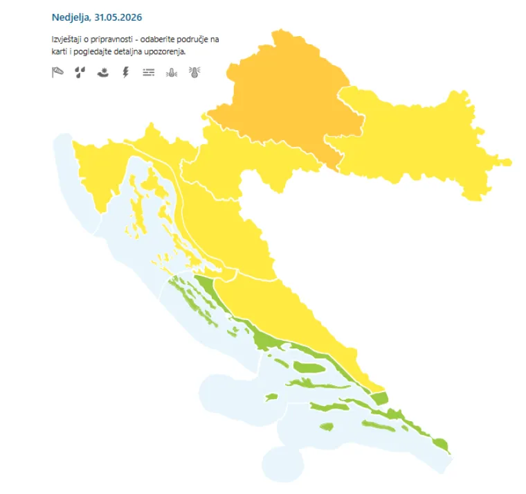 Stiže grmljavinsko nevrijeme, moguća je i tuča: Upaljen narančasti alarm za zagrebačku regiju