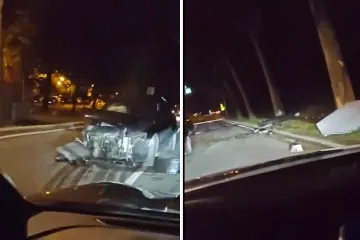 &Scaron;iri se snimka iz Solina: Pijan sletio s ceste i udario u stabla, napuhao je skoro 2 promila
