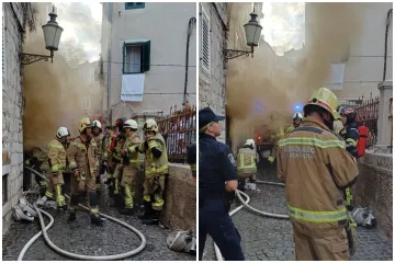 Vatra buknula među kamenim kućama: Vatrogasci u otežanim uvjetima spriječili veću katastrofu