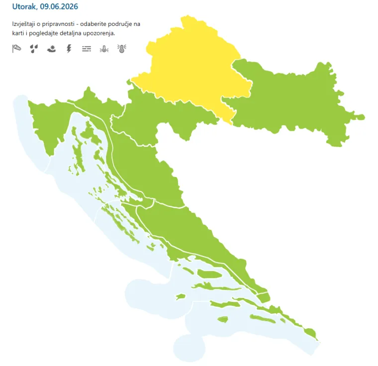 DHMZ poslao upozorenja, evo gdje se očekuju najjači udari nevremena