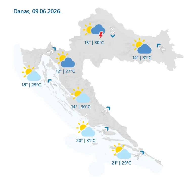 DHMZ poslao upozorenja, evo gdje se očekuju najjači udari nevremena
