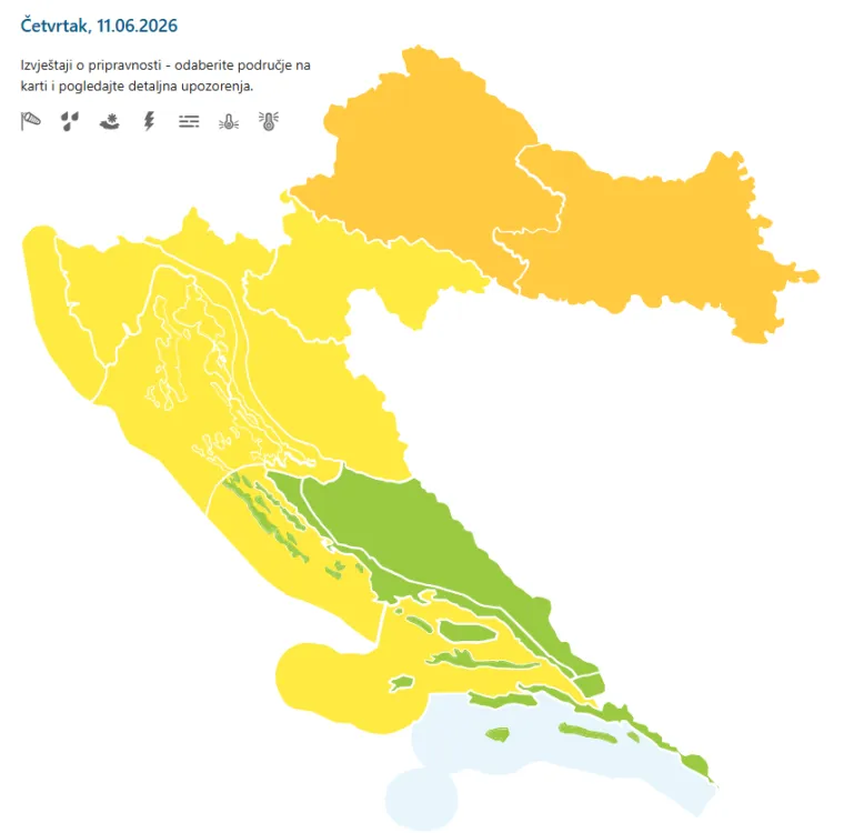 DHMZ poslao upozorenja, evo gdje se očekuju najjači udari nevremena