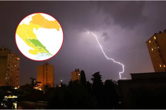 DHMZ poslao upozorenja, evo gdje se očekuju najjači udari nevremena