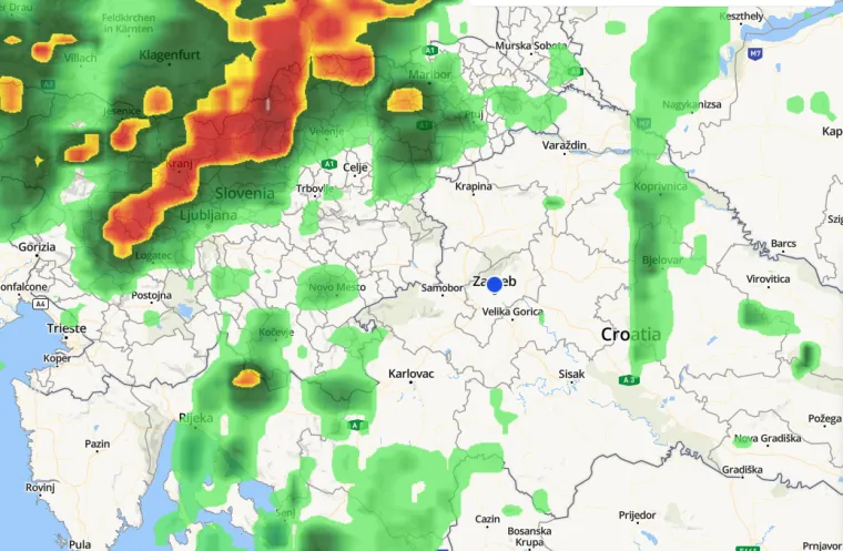 Tuča i grmljavinsko nevrijeme pogodili Hrvatsku, upaljeni meteoalarmi diljem zemlje