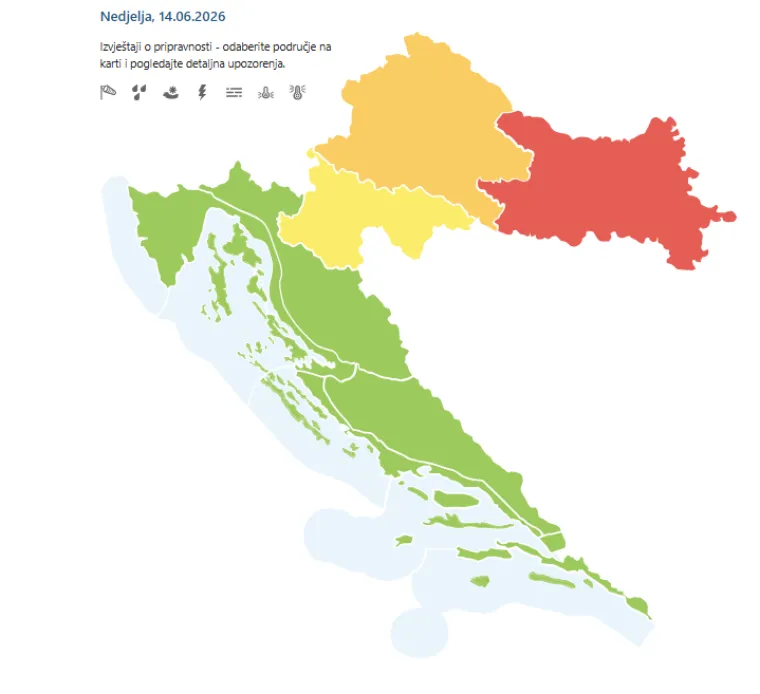 Nevrijeme pogodilo sjever Hrvatske: Za istok upaljen crveni alarm