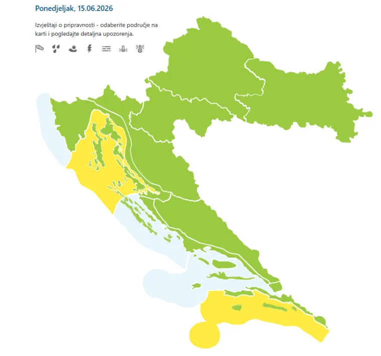 Nevrijeme prijeti dijelu Hrvatske: Stigle radarske snimke, mogući su pljuskovi i grmljavina