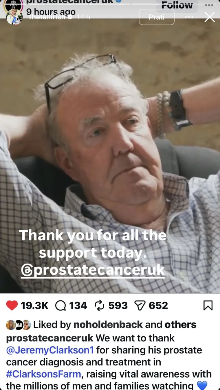 Partnerica Jeremyja Clarksona objavila prvu fotografiju voditelja nakon vijesti o bolesti