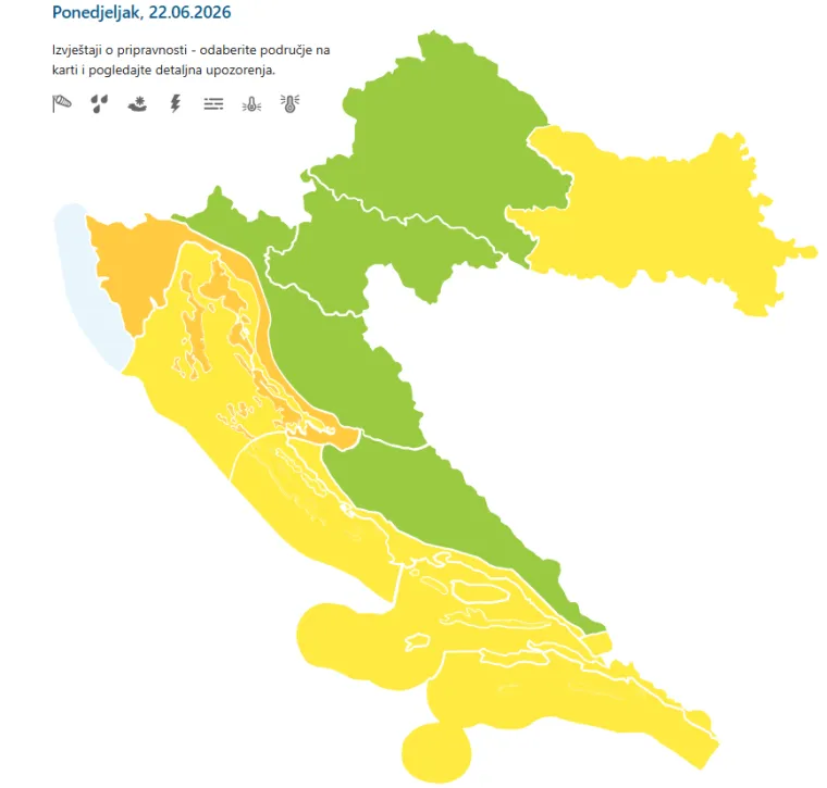 Susjedima stiže grmljavinsko nevrijeme, prijeti tuča: U ponedjeljak na udaru i hrvatska regija