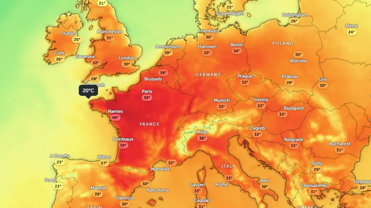 Vi&scaron;e od 100 milijuna ljudi u Europi danas će biti na temperaturama iznad 35 stupnjeva!