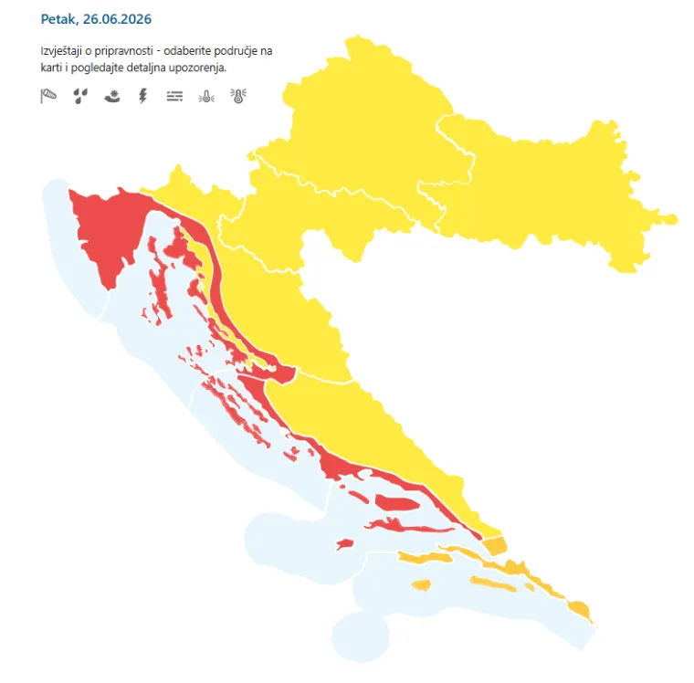 Crveni alarm u dvije hrvatske regije, evo kakve temperature prijete: 'Iznimno opasno'