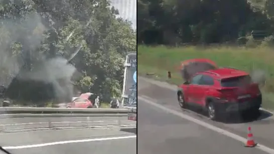 Požar zahvatio automobil na A1, pogledajte snimku: 'Stvarno je nastala velika gužva'