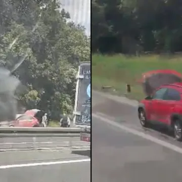 Požar zahvatio automobil na A1, pogledajte snimku: 'Stvarno je nastala velika gužva'