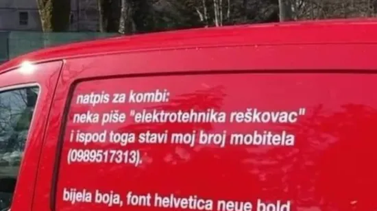 Sjećate se ovog urnebesnog natpisa s kombija? Napokon je otkriveno tko stoji iza njega