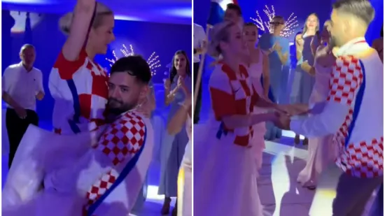 Mladenci na svadbi slavili pobjedu Hrvatske protiv Gane: Uz Thompsonov hit napravili ludilo