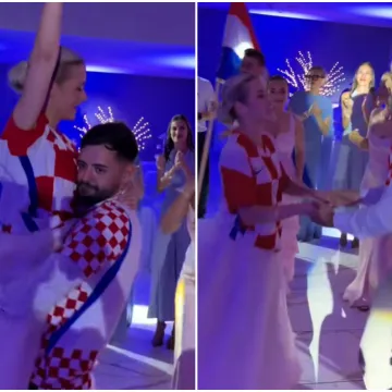 Mladenci na svadbi slavili pobjedu Hrvatske protiv Gane: Uz Thompsonov hit napravili ludilo