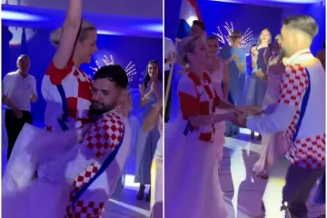 Mladenci na svadbi slavili pobjedu Hrvatske protiv Gane: Uz Thompsonov hit napravili ludilo