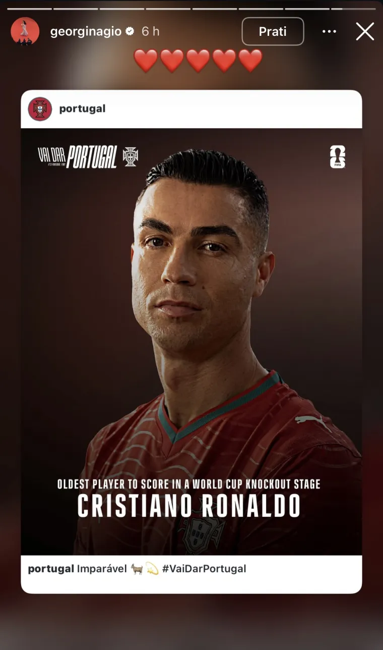 Georgina Rodriguez nakon utakmice Hrvatske i Portugala proslavila novi rekord Cristiana Ronalda